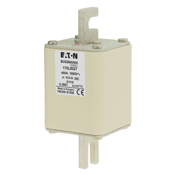 Fuse-link, high speed, 400 A, AC 1000 V, Size 2, 61 x 61 x 141 mm, aR, DIN, IEC, single indicator image 18