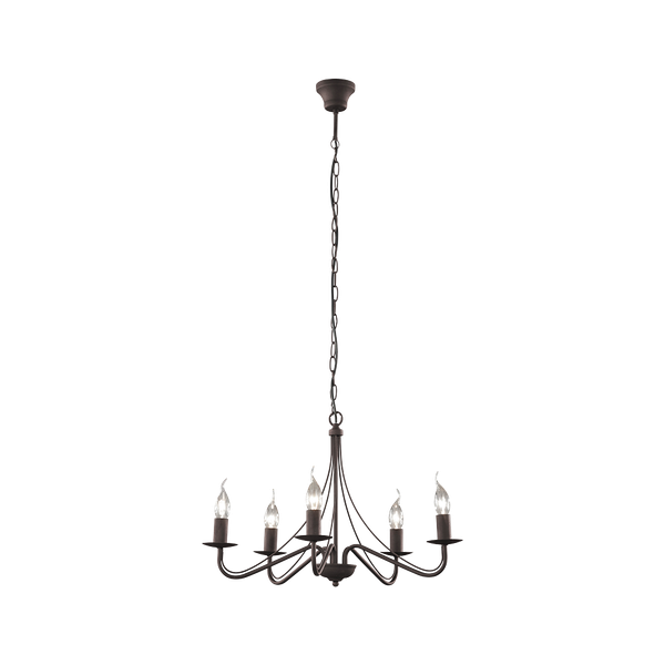 Country chandelier 5-pc E14 rustic image 1