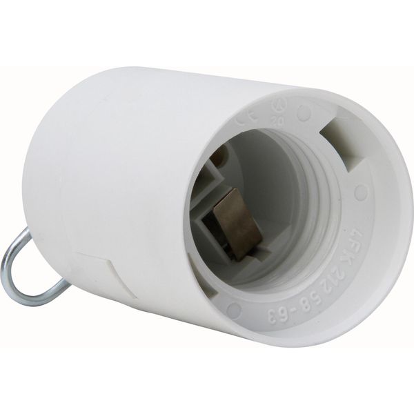 Lampholder E27+hook white image 1