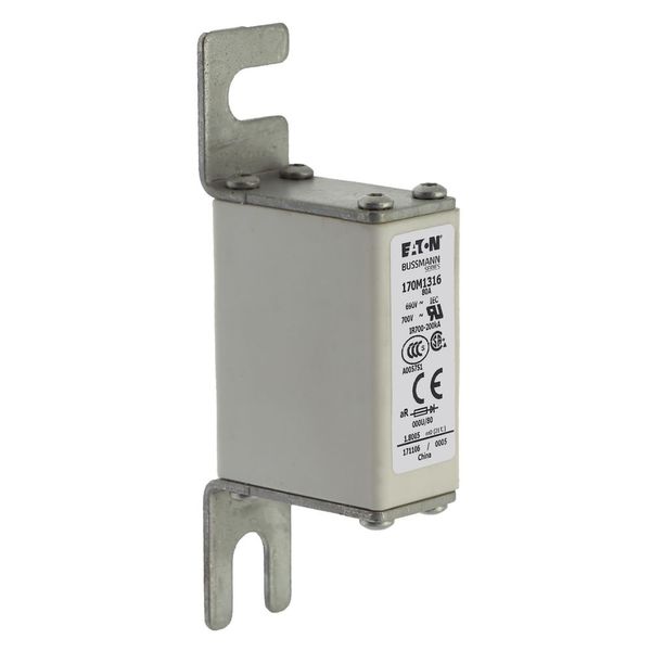 Fuse-link, high speed, 80 A, AC 690 V, DIN 000, 21 x 40 x 100 mm, aR, DIN, IEC image 16