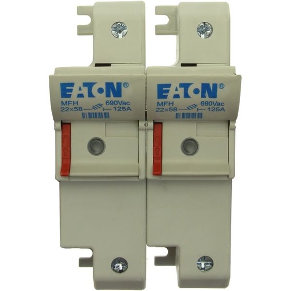 Fuse-holder, low voltage, 125 A, AC 690 V, 22 x 58 mm, 2P, IEC, With indicator image 1