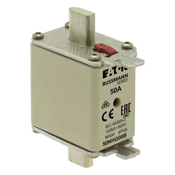Fuse-link, low voltage, 50 A, AC 500 V, NH00, gL/gG, IEC, dual indicator image 10