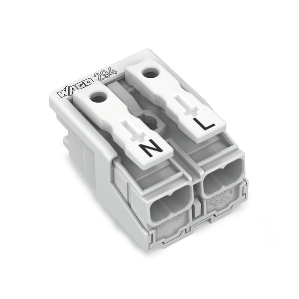 Lighting connector push-button, external without ground contact white image 1