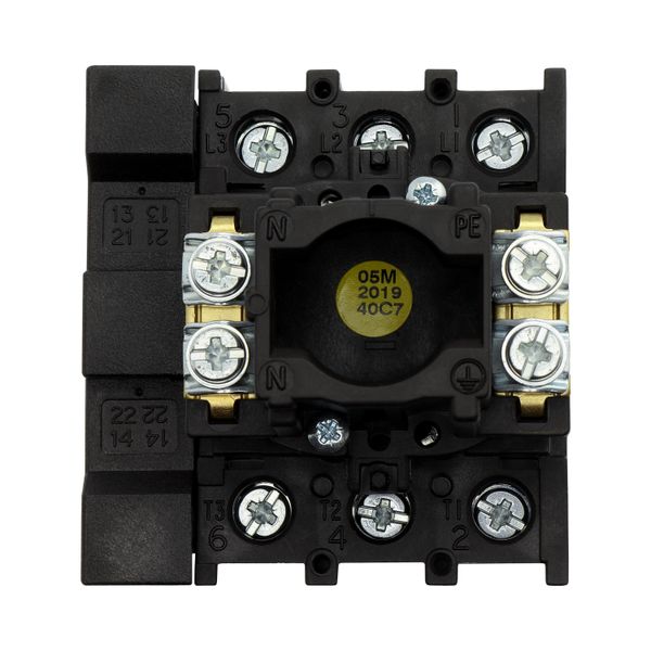 Main switch, P1, 25 A, flush mounting, 3 pole, 1 N/O, 1 N/C, STOP function, With black rotary handle and locking ring, Lockable in the 0 (Off) positio image 11