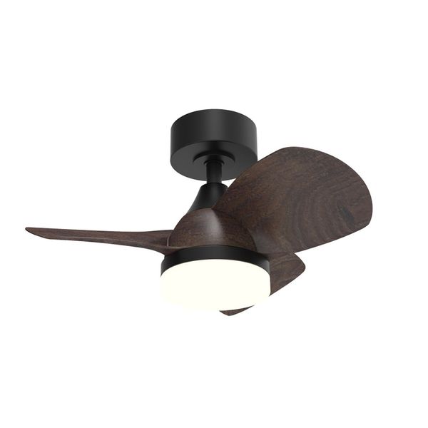 Bryan Mini LED Ceiling Fan 18W 1800Lm CCT Dim Black+Wood image 1