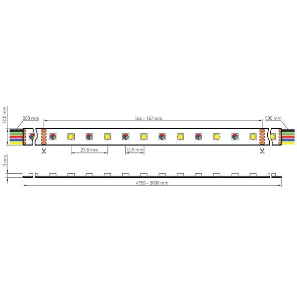 FS 86, RGB-HW, Ra=90+, 9W/m, 860lm/m, 24VDC, IP44, l=5m image 4