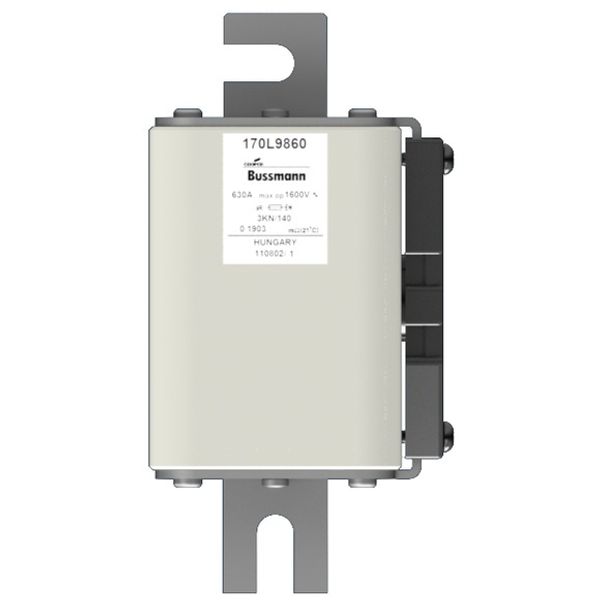 Fuse-link, high speed, 630 A, AC 1600 V, Size 3, 74 x 92 x 171 mm, aR, IEC, single indicator image 1