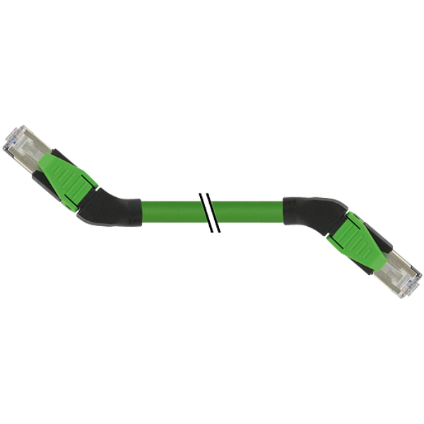 RJ45 45° right/RJ45 45° right PUR 1x4xAWG22 shielded gn+dragch 1m image 1