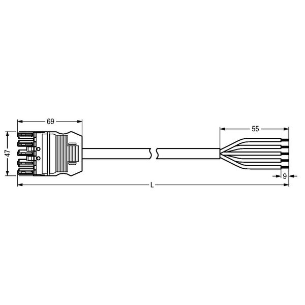 pre-assembled connecting cable Eca Socket/open-ended pink image 8