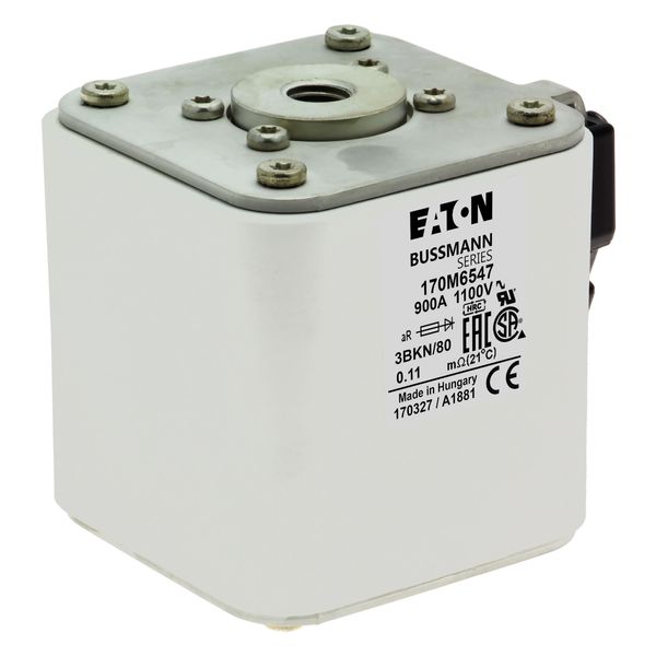 Fuse-link, high speed, 900 A, AC 1100 V, size 3, 76 x 92 x 83 mm, aR, IEC, UL, single indicator image 11