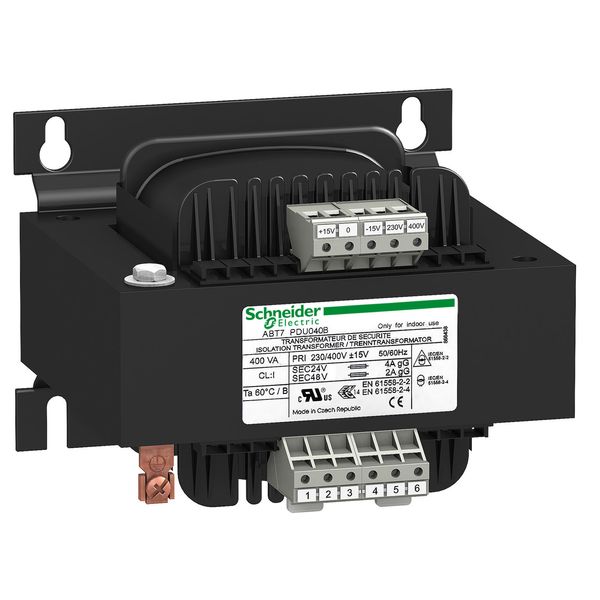 voltage transformer - 230..400 V - 2 x 24 V - 400 VA image 1