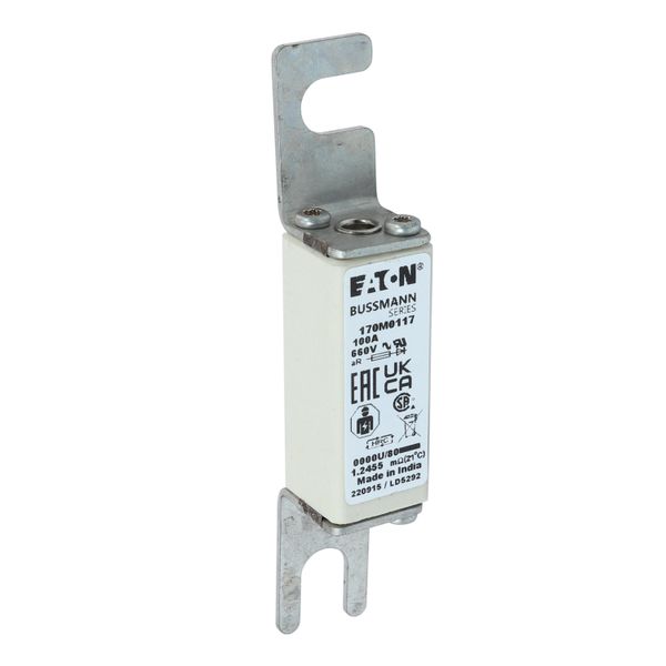 Fuse-link, high speed, 100 A, AC 660 V, size 0000, 18 x 19 x 100 mm, aR, UL image 21