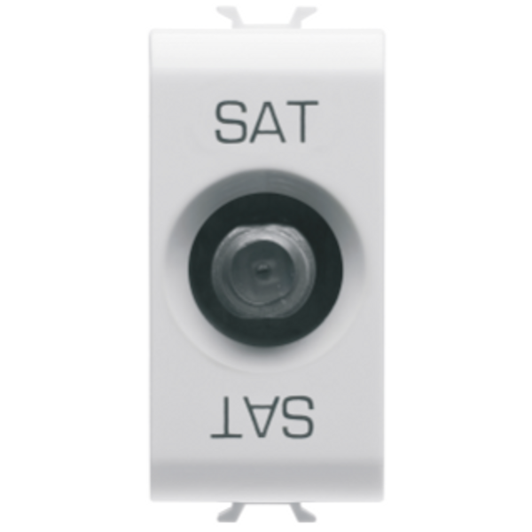 COAXIAL TV/SAT SOCKET-OUTLET, CLASS A SHIELDING - FEMALE F CONNECTOR - FEEDTHROUGH 5 dB - 1 MODULE - GLOSSY WHITE - CHORUSMART image 1