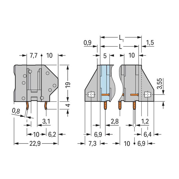 PCB terminal block 4 mm² Pin spacing 10 mm green image 2