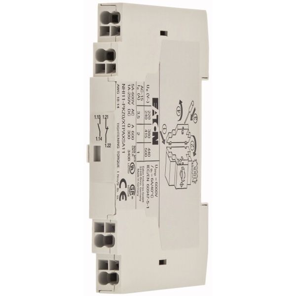 Standard auxiliary contact NHI, 1 N/O, 1 N/C, Side mounting, Push in terminals image 2