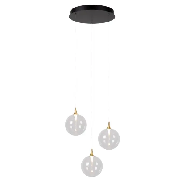 Lucide GISELA - Hanging lamp - Ø 36 cm - LED Dimming. - 3x3.6W 2700K - Transparent image 1