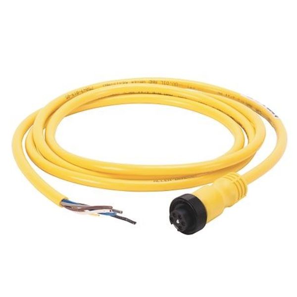 Allen-Bradley, 889N-F5AE-6F, Mini/Mini Plus, Female, Straight, 5-Pin, PVC Cable, Yellow, Unshielded, IEC Color Coded, No Connector, 6 feet (1.83 meters) image 1