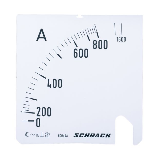 Scale Plate, 96x96mm, 800/1600/5A AC image 1