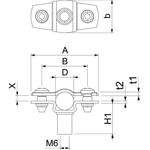 ASG 732 10 A4 Distance saddle with threaded connection M6 8-10mm image 2