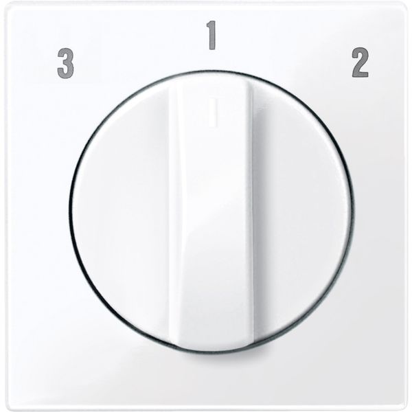 Central plate for fan rotary switch, active white, glossy, System M image 2