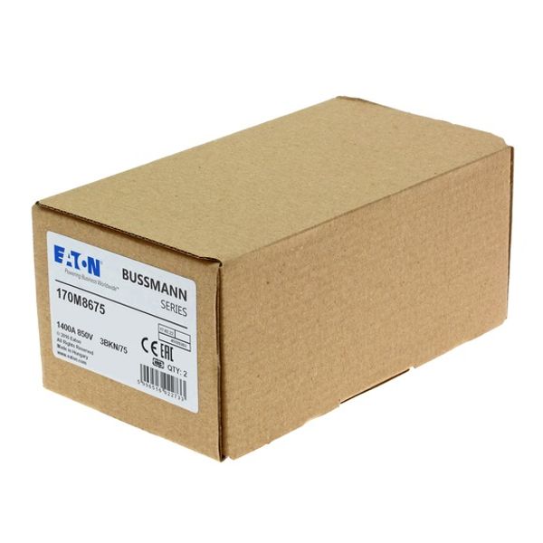 Fuse-link, high speed, 1400 A, AC 850 V, size 3, 76 x 92 x 76 mm, aR, IEC, single indicator image 4