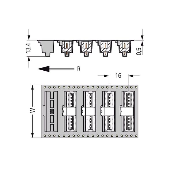 THR male header 0.8 x 0.8 mm solder pin straight black image 3