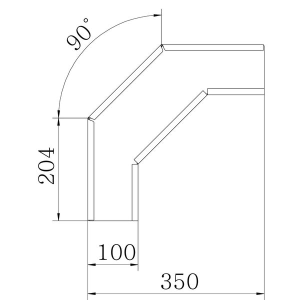 RB 90 610 A2 90° bend horizontal, square type 60x100 image 2