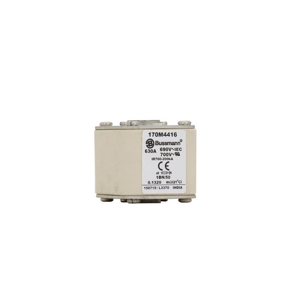 Fuse-link, high speed, 630 A, AC 690 V, size 1, 53 x 69 x 51 mm, aR, IEC, UL, single indicator, flush end, M8 image 13