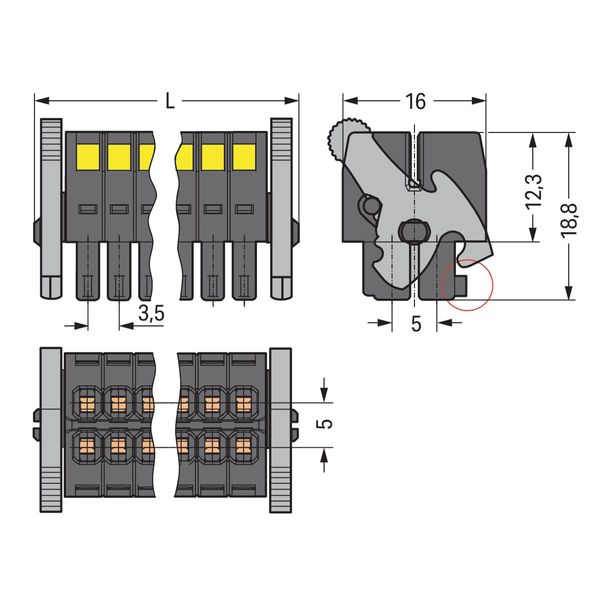 1-conductor female connector, 2-row CAGE CLAMP® 1.5 mm² black image 3