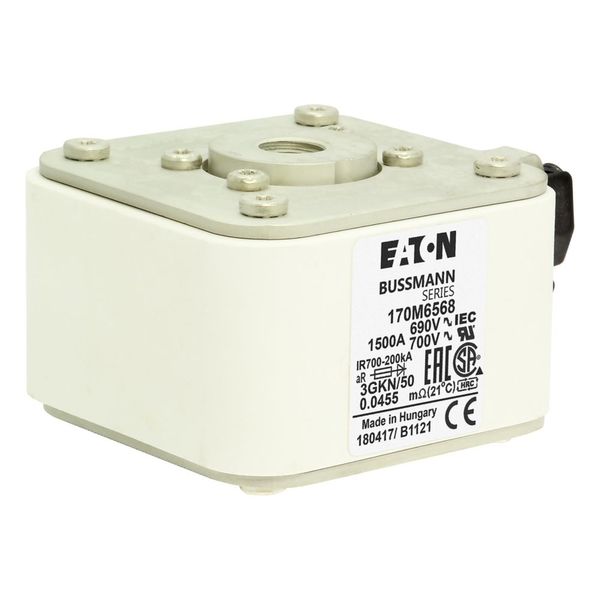 Fuse-link, high speed, 1600 A, AC 690 V, size 3, 76 x 92 x 65 mm, aR, IEC, UL, type K indicator image 7