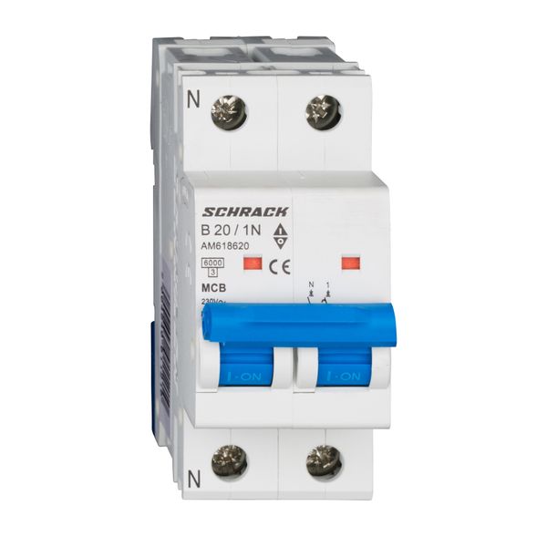 Miniature Circuit Breaker (MCB) AMPARO 6kA, B 20A, 1+N image 2