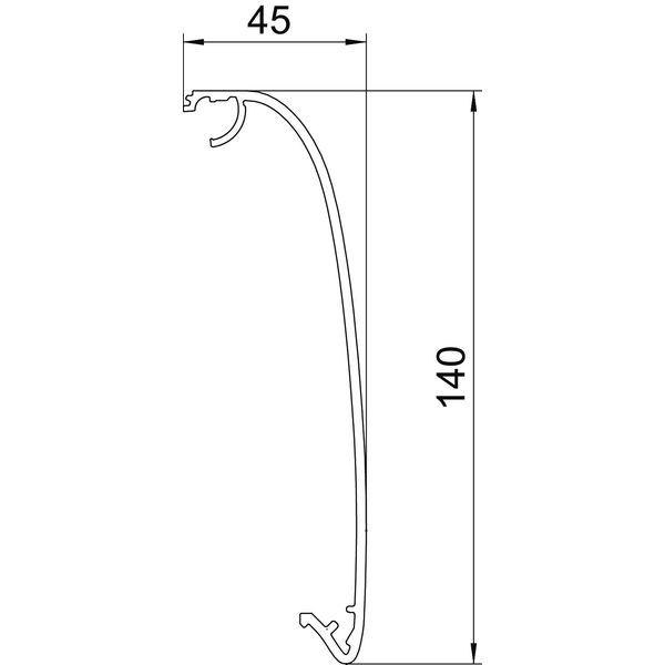 OT GAD Soft EL Cover for Design duct Design Soft 45x140x999 image 2