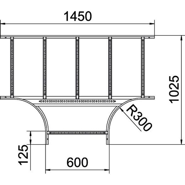 LT 660 R3 FS T piece for cable ladder 60x600 image 2