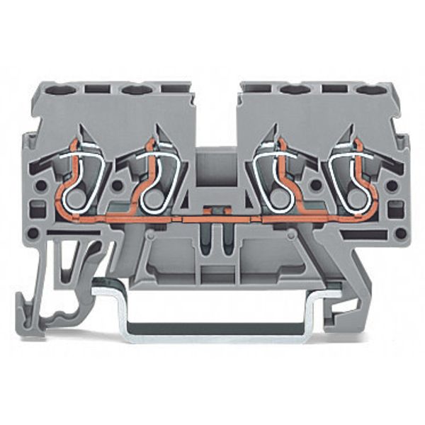 4-conductor through terminal block 2.5 mm² side and center marking bla image 1