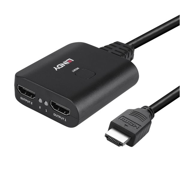 2 Port HDMI 4K60 Splitter Cable Distribute one HDMI® signal across two displays image 2