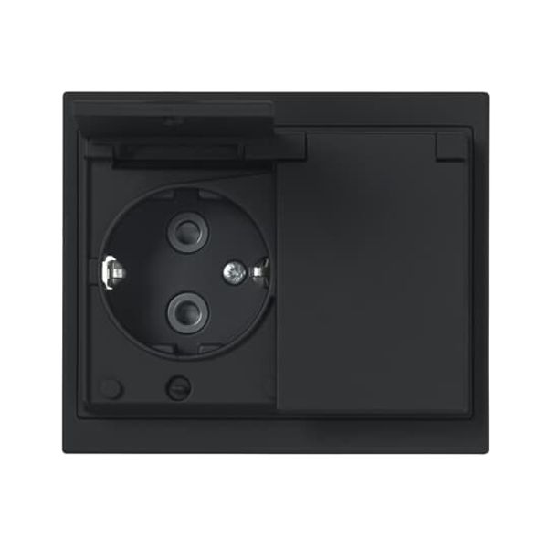 302EUCK-885 Socket outlet with Hinged Lid Black - Impressivo image 1