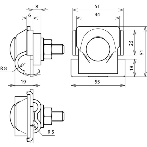 FS clamp (air-term. rod clamp D 16mm Al f. 2-fold connection f. Rd 8-1 image 2