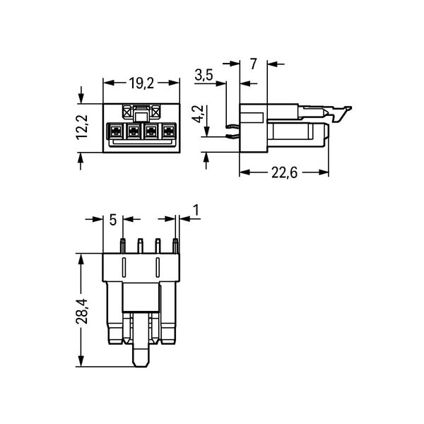 Socket for PCBs straight 4-pole pink image 4