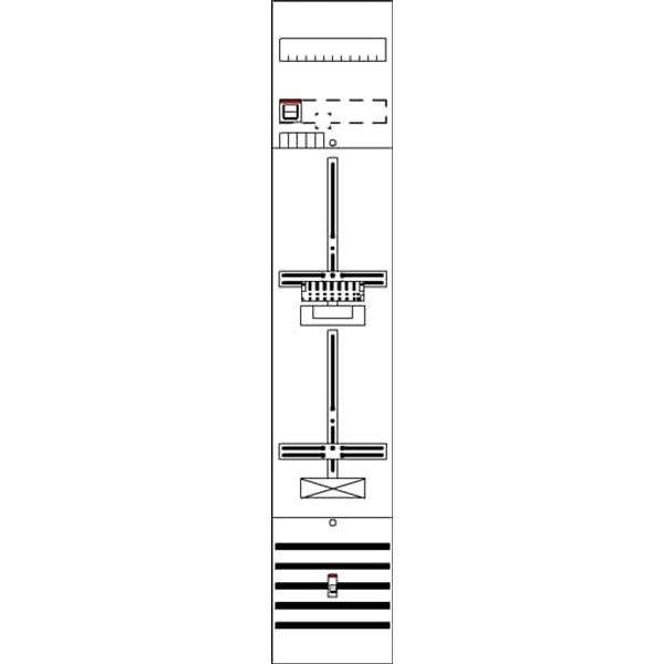 DF19Q1A Meter panel, Field width: 1, Rows: 0, 1350 mm x 250 mm x 160 mm, IP2XC image 21