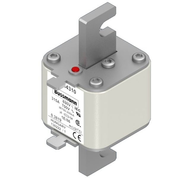 Fuse-link, high speed, 315 A, AC 690 V, size 1, 53 x 69 x 111 mm, aR, IEC, type T indicator image 2