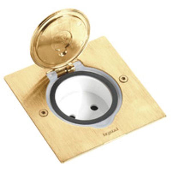 FLOOR SQUARE RECEPTACLE  GOLDEN BRUSHED image 1