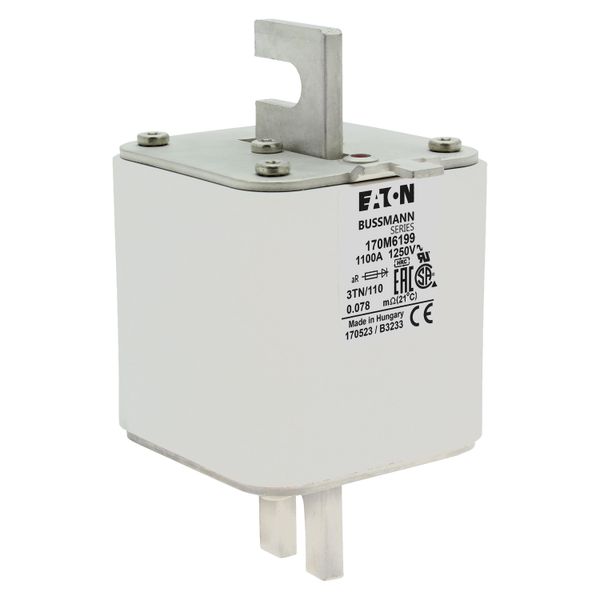 Fuse-link, high speed, 1100 A, AC 1250 V, size 3, 76 x 90 x 139 mm, aR, DIN, IEC, type T indicator image 20