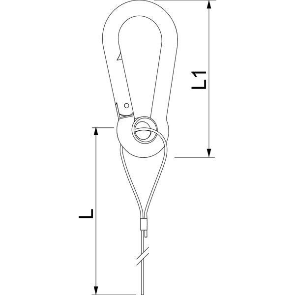 QWT SK 1 1M G Suspension wire with eyelet carabiner 1x1000mm image 2