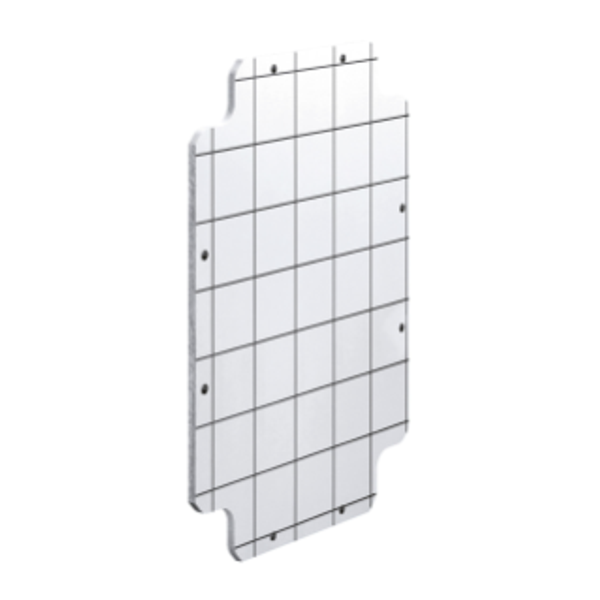 BACK-MOUNTING PLATE WITH SELF-TAPPING FIXING SCREWS - FOR BOXES 380X300 - IN INSULATED MATERIAL image 1