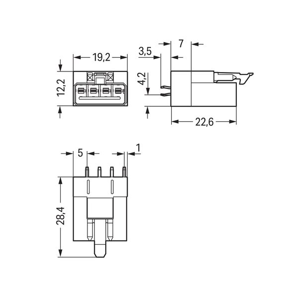 Plug for PCBs straight 4-pole pink image 7