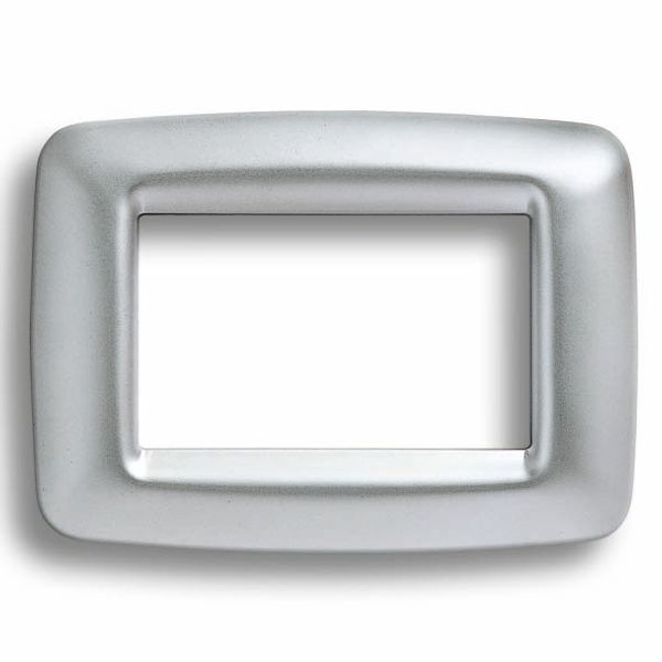 PLAYBUS YOUNG PLATE - IN METALLISEE TECHNOPOLYMER - SATIN FINISHING - 2 GANG - SOFT CHROME - PLAYBUS image 2
