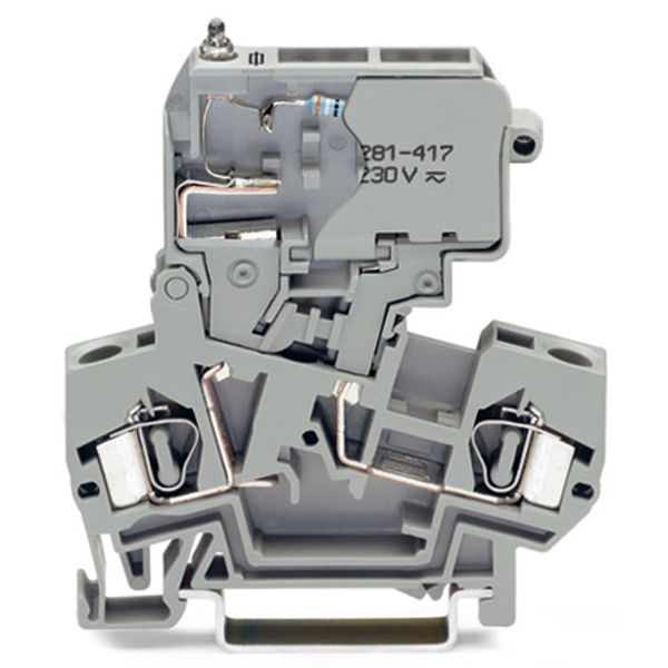 2-conductor fuse terminal block with pivoting fuse holder with blown f image 2