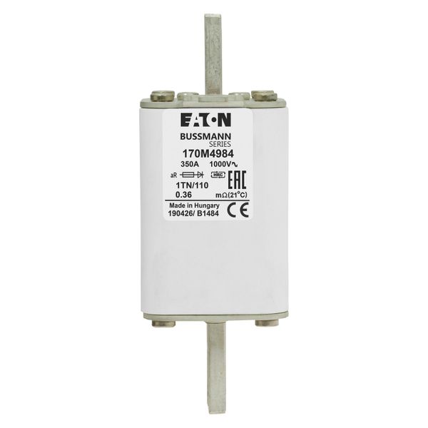 Fuse-link, high speed, 350 A, AC 1000 V, DIN 1, 51 x 69 x 138 mm, aR, DIN, IEC, type T indicator image 15