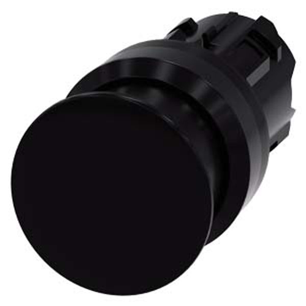 Mushroom pushbutton, 22 mm, round, plastic, black, 30 mm, momentary...3SU1000-1AD10-0AA0-Z Y19 image 1