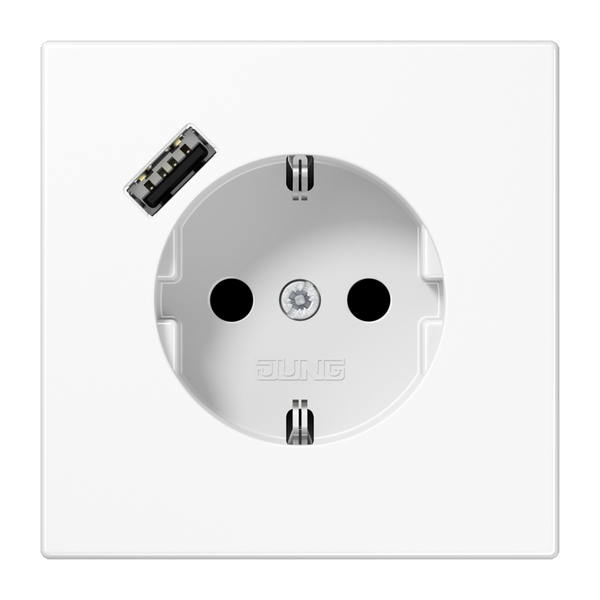 SCHUKO socket with USB type A LS1520-18AWW image 1